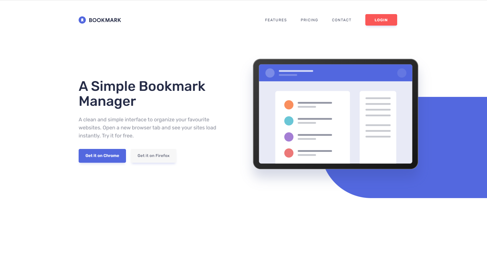 Bookmark Landing Page